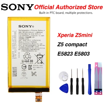 Originalus Sony LIS1594ERPC Baterija Sony Xperia Z5mini Z5 kompaktiškas Z5 Mini E5823 E5803 2700mAh