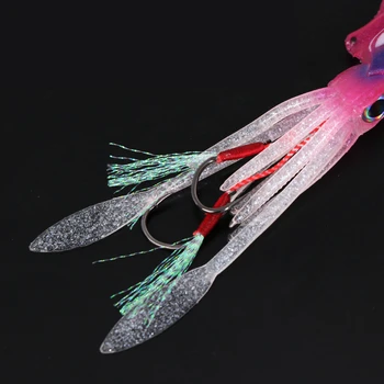 Spalvinga Šviesos kalmarai 3D akių Super realus netikrą masalas Minkštas žvejybos masalas 20g 60g 150mm Sukelti žuvų, aštuonkojų imitacija Sūraus vandens
