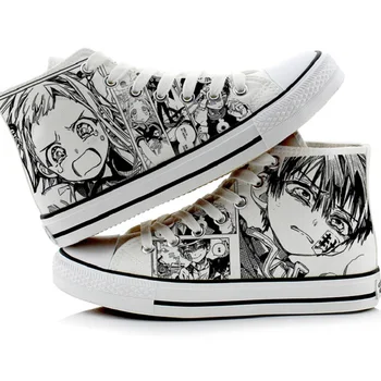 Unisex Anime Tualetas-Privalo Hanako-kun plimsolls drobė batai Yugi Amane Nene Yashiro virvę soled batai ranka-dažytos antis Batai