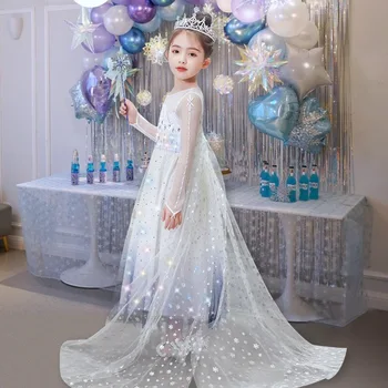 Sniego karalienė Elsa ir anna Suknelė Vasaros Aisha Karalienė, Princesė Dress helovinas gimtadienio princesė kostiumas