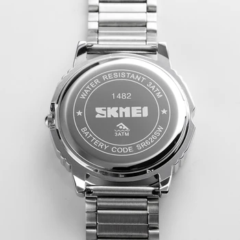 Vyrai Kvarciniai Laikrodžių Mados Prekės ženklo SKMEI Laikrodis vyriški Laikrodžiai 50M atsparumas Vandeniui Nerūdijančio Plieno Mens Apyrankės Verslo Laikrodis Vyras