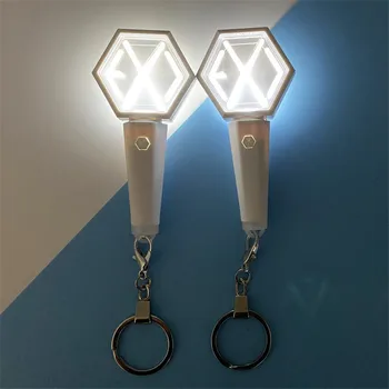 Kpop EXO Light Stick Raktų Žiedas Mimi Koncertas išlydžio Lempos Šviesos stick Raktų Žiedas Koncertas Lempos key chain
