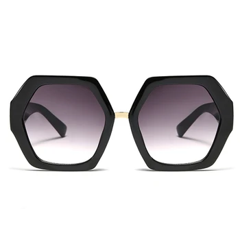 Peekaboo balta šešiakampe akiniai nuo saulės moterims 2019 didelis daugiakampio vasaros mados saulės akiniai tinka moterims, negabaritinių juoda uv400