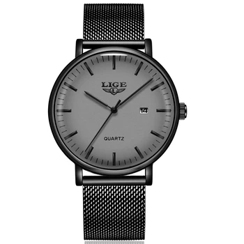 LIGE 2020 relogio masculino Prabangos Prekės ženklo Laikrodį-Ultra plonas Analoginis kreivų veidrodžių vyriški Kvarcas Laikrodžio Verslo Žiūrėti Vyrai Žiūrėti