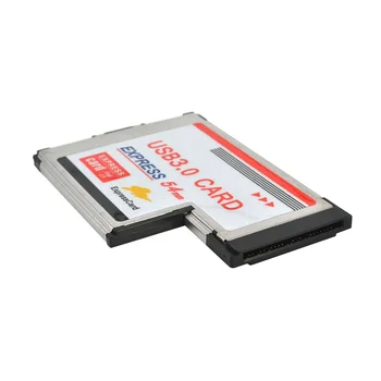 Kebidumei USB 3.0 PCI Express Card Adapteris 5Gbps Dual 2 Uostai KONCENTRATORIUS PCI 54mm Lizdas ExpressCard PCMCIA Konverteris, Skirtas Nešiojamas kompiuteris Notebook