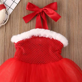 Mergina Christams Suknelė 2019 Bamblys Baby Girl Kalėdų Drabužius Nėrinių Tutu Apynasrio Suknelė Kalėdos Šalis Princesė Suknelės
