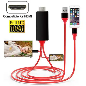 1,8 M 8 Pin HDMI Male Kabelio HD 1080P Konverteris Adapteris, USB Kabelis, HDTV TV Skaitmeninio Garso Adapterio Kabeliu, skirta 