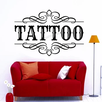 Pasirinktinį Tatuiruotė Logo Siena Lipdukas Dėl Tatuiruočių Salonas Dekoro Vinilo Tatuiruotė Studija Sienų Lipdukai Langų Dekoro Nuimamas Meno Lipdukai B164