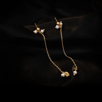 TOSOKO Nerūdijančio Plieno Papuošalai Gėlavandenių perlų Kutas Auskarai elegantiški moteriški Auskarai Mados kelis dėvėti BSF294