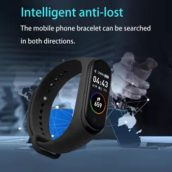 M4 Smart Band Apyrankė Kraujo Spaudimas, Širdies ritmo Monitorius Fitness Tracker Apyrankę Pedometer Spalvos Touch smartwatch vyrai moterys