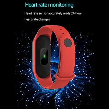 M4 Smart Band Apyrankė Kraujo Spaudimas, Širdies ritmo Monitorius Fitness Tracker Apyrankę Pedometer Spalvos Touch smartwatch vyrai moterys