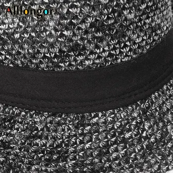 Rudenį 2020 m. Žiemos Trumpas Kraštų Vilnos Chapeu džiazo Fedoras Vyrų fetrinė Skrybėlė Panama homme vintage Retro tvido trilby skrybėlę gorros de lana