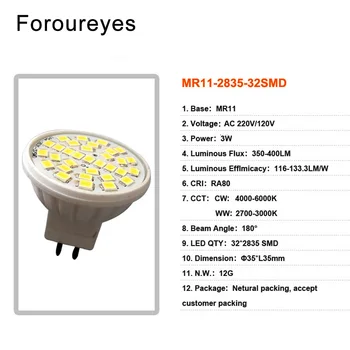 Super Ryškus Led Lemputė MR11 AC 110V, 220V LED Prožektorius 32LEDS SMD2835 Lampada Lempos Keramikos Bombillas pakeisti Halogeninės lempos, 30W