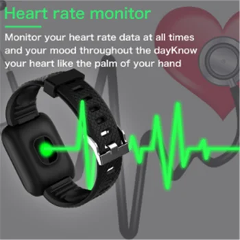 116, Pridėjus Spalvotas Ekranas, Smart Apyrankė Širdies Ritmo Monitorius Fitneso Aktyvumo Seklys Smart Juosta Kraujo Spaudimas Muzikos Nuotolinio Valdymo