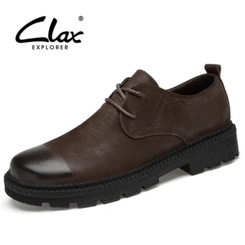 CLAX Mens Odos Bateliai natūralios Odos Pavasarį, Rudenį Dizaineris Vyrų Atsitiktinis Pėsčiomis Footwar Žiemos Kailių Chaussure Homme Plus Size