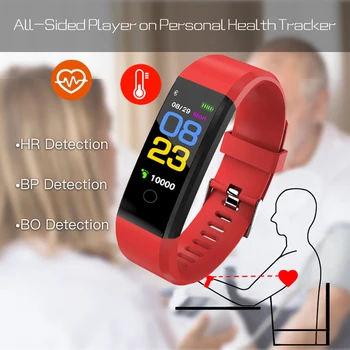 MNWT 5 Spalvos Apyrankė Smart Watch Vyrų, Moterų Širdies ritmo Monitorius Kraujo Spaudimas Fitneso Sporto Smart Apyrankę, 