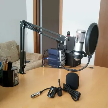 Mikrofono Stovas BM 800 Studija Mikrofono Stovas su Mic Filtras Gooseneck Microphone Stovėti Mikrafon Desktop Mic Turėtojas