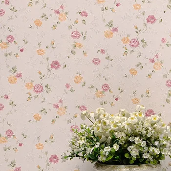 Amerikos Kaimiškas Gėlių Gėlių Tapetai PVC Vandeniui atsparus Rožinės spalvos Reljefinis Tapetai Mergaičių Miegamąjį Kambarį Dekoro Susisiekti Popieriaus