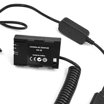 USB Maitinimo Laido Moterų 5.5 mm Jungtis su 8V Reguliatorius Fotoaparato Baterija DC Jungtis LP-E6 DR-E6/AC-PW20 NP-FW50/BLN1