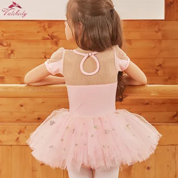 Vaikai Baleto Tutu Suknelė-Ballerina Šalies Blizgančiais Gėlių Kostiumas Mergaitėms Bodysuit Baleto Sijonas