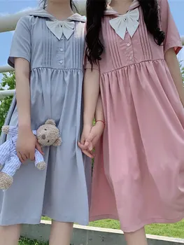 Japonijos ir korėjos koledžo stiliaus sijonas vasaros 2020 naujos draugės suknelė amžiaus sumažinimo karinio jūrų laivyno apykaklės studentų suknelė