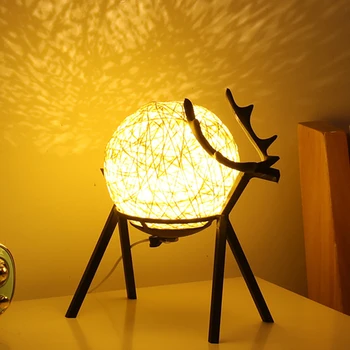 Kūrybos Nuotolinio Valdymo Elnias Stalo Lempos LED Vaikai, Vaikas, Dovanų USB Miegamojo Lovos Namų Kalėdinė Dekoracija Miegoti Naktį Šviesos