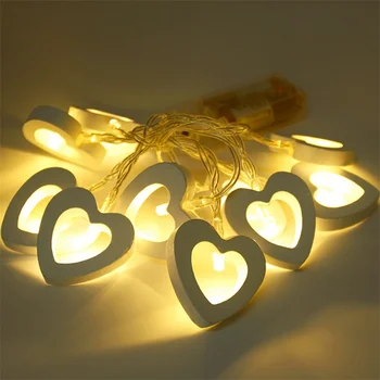 1 M 10 LED Mediniai Širdies LED String Žibintai Romantiškas Valentino Diena, Kalėdos, Gimtadienis, Vestuvės Apdaila Žibintai