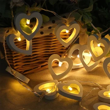 1 M 10 LED Mediniai Širdies LED String Žibintai Romantiškas Valentino Diena, Kalėdos, Gimtadienis, Vestuvės Apdaila Žibintai