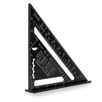 7inch Trikampio Kampas Matlankis Aliuminio Lydinio Greičio Kvadrato Matavimo Liniuotė Mitra formuoti Statybinių Stalių, Matavimo Įrankiai