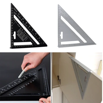 7inch Trikampio Kampas Matlankis Aliuminio Lydinio Greičio Kvadrato Matavimo Liniuotė Mitra formuoti Statybinių Stalių, Matavimo Įrankiai