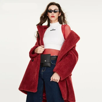 Žiemos naujas atvykimo kailiniai paltai 2020 naujų moteris aukštos kokybės vidutinio ilgio stiliaus viršutiniai drabužiai Madingi Joker laisvus drabužius, šiltas W081