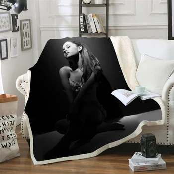 Ariana Grand Vilnos Antklodė Pliušinis 3d Atspausdintas Suaugusiems Sofa Sherpa Vilnos Lovatiesė Wrap Mesti Antklodę stilius-8