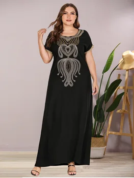 Duobute Musulmonų Suknelė, Hijab Moterų Abaja Maroko Kaftan Elegantiškas Eid Islamo Drabužių Musulman Djellaba Jubah Plus Size Vestidos