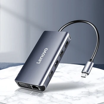 Lenovo USB HUB C HUB su Multi USB 3.0 HDMI kortelių skaitytuvas Adapteris Dokas 