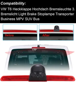 CCD HD automobilio Stabdžių Žibintas Galinio vaizdo parkavimo kamera, Skirta VW T6 heckklappe hachdach Stoplampe Transporter Van stabdžių atsarginę kamerą