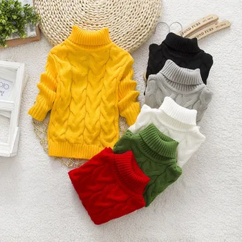 Vaikų megztinis rudens/žiemos naujo stiliaus berniukų megzti dugno marškinėliai mergina kūdikių megztinis golfo striukė vaikams drabužių 2-8-10T