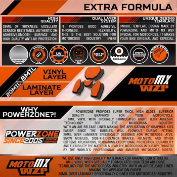 PowerZone Užsakymą Komanda Grafikos Fonas 3M Lipdukai Lipdukų Komplektas KTM SX SXF MX WIKI XCW Enduro 125cc iki 500cc 2011-2016 060