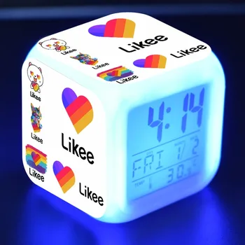 Mirksintis LED Laikrodis-Žadintuvas Spalvinga Touch, Šviesos, Vaizdo Likee Modelis Darbalaukio Žiūrėti Žaislai