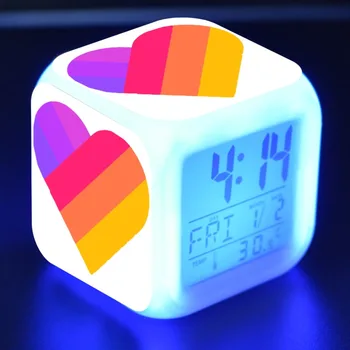 Mirksintis LED Laikrodis-Žadintuvas Spalvinga Touch, Šviesos, Vaizdo Likee Modelis Darbalaukio Žiūrėti Žaislai