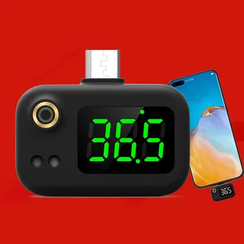 Telefonas Termometras Protingas Termometras USB Smart Termometru ABS Mini Black Non-Contact 43x35x14mm Ne-Kontaktinis Termometras