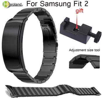 18mm Nerūdijančio Plieno Apyrankė ant Riešo Dirželis Samsung Pavarų Tinka 2 Fit2 Pro SM-R360 Prabanga Metalo smart Watchbands Riešo Juostos+įrankio