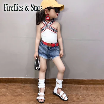 Vasarą merginos džinsai baby džinsinio šortai vaikams šortai vaikams streetwear bamblys karšto nuosėdos kankina kutas kišenėje 2 iki 7 metų amžiaus