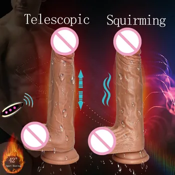 Realus didelis dildo penis vibratorius elektrinis teleskopinis siurbimo taurės didelis penis falą vibratoriai vibratorių suaugusiųjų sekso žaislai moterims
