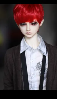 BJD doll perukai kinijos raudona fizinis modeliavimas, plaukų perukai už 1/3 1/4 BJD DD SD MPD MSD lėlės trumpas Aukštos temperatūros vielos perukai