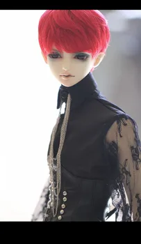 BJD doll perukai kinijos raudona fizinis modeliavimas, plaukų perukai už 1/3 1/4 BJD DD SD MPD MSD lėlės trumpas Aukštos temperatūros vielos perukai