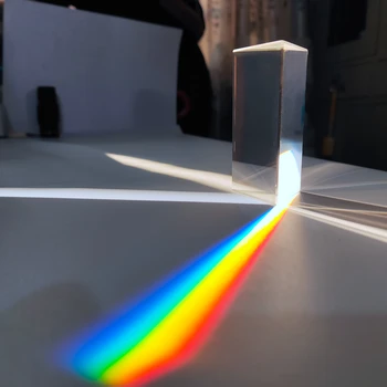 30x30x60mm Trikampė Prizmė BK7 Optinio Stiklo Prizmės Fizikos Mokymo Refracted Šviesos Spektras Vaivorykštės Vaikai Studentai Pateikti