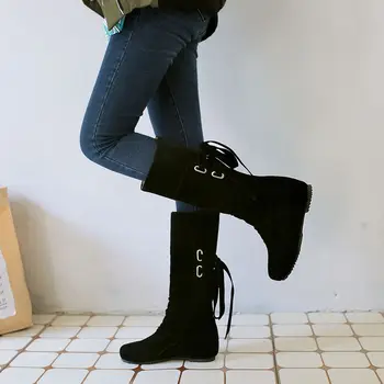 Didelis dydis 34-52 stiliaus aukštakulniais moteris moteris femininas knee-high batai botas masculina zapatos mujer chaussure femme batai 506