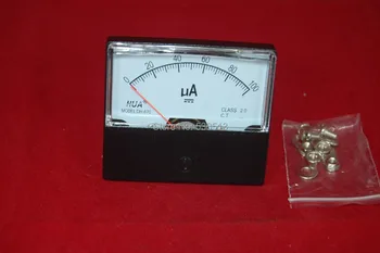 1pc DC 100uA Analoginis Ammeter Skydelis AMP Srovės Matuoklis 670 60*70mm 0-100uA DC, tiesiogiai susijusios