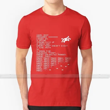 Kernel Panic! - baltos spalvos marškinėliai vyriški moteriški Vasaros Medvilnės Tees Naujausias Populiariausių T Shirts hack įsilaužimo hakeris, linux, unix
