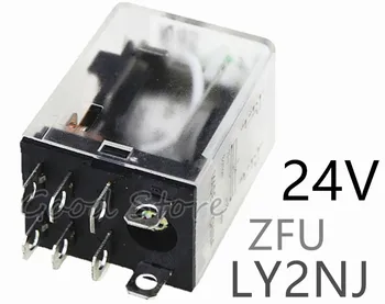 10vnt ZFU 24V DC AC Matinio elektromagnetizmas Relay LY2NJ DPDT 8 Pin HH62P JQX-13F MS